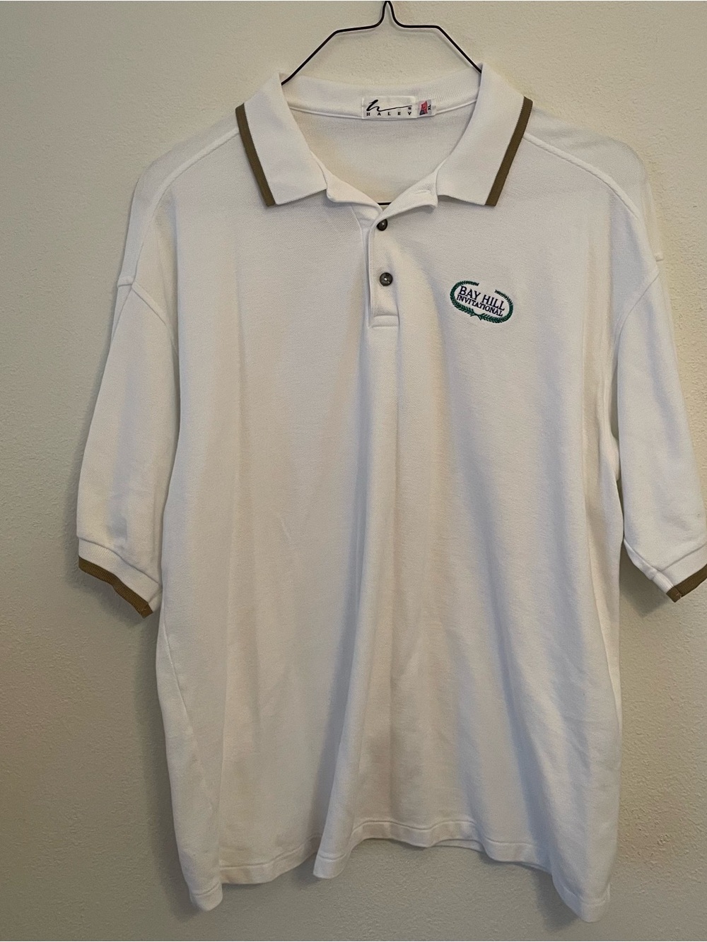 Bay Hill Invitational Men’s Polo XL White Short Sleeve Haley Cotton‎ USA